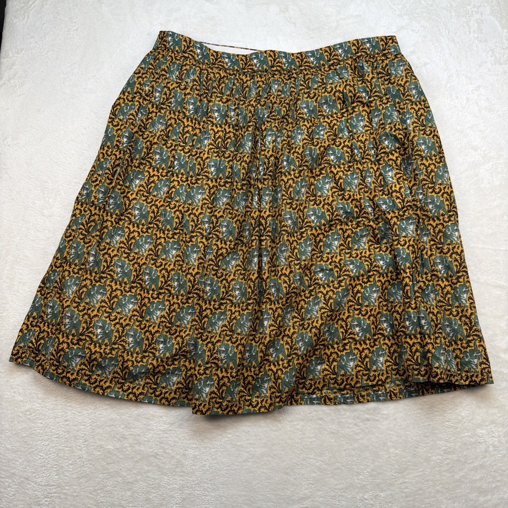 J Crew Ratti Elephant Print Midi Skirt A Line Boho Size 16 Novelty